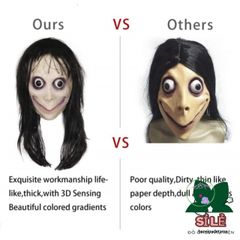 Mặt Nạ Halloween Momo Dài Tóc - Phụ Kiện Hóa Trang Độc Đáo Cho Tiệc Cosplay và Sự Kiện Kinh Dị