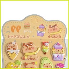 Hình Dán 3D Dễ Thương Hình Capybara PVC Cho Trẻ Em - Trang Trí Sổ Lưu Niệm và Phần Thưởng Lớp Học