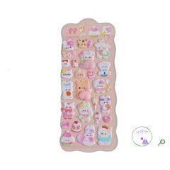 Miếng Dán Mềm Dễ Thương Hình Gấu và Thỏ - Trang Trí Cốc Nước Cho Trẻ Em, Giúp Giảm Căng Thẳng, Đồ Chơi Thủ Công Nghệ Sáng Tạo