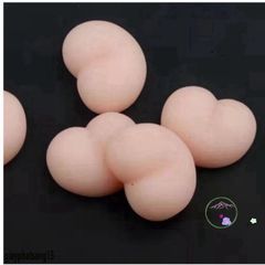 Decal Silicon Hình Mông Đào 3D - Trang Trí Điện Thoại Vui Nhộn, Giảm Stress Mochi Squishy, Sáng Tạo và Cute