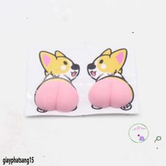 Decal Silicon Hình Mông Đào 3D - Trang Trí Điện Thoại Vui Nhộn, Giảm Stress Mochi Squishy, Sáng Tạo và Cute