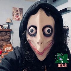 Mặt Nạ Halloween MoMo Ma Quái Có Tóc Giả - Đạo Cụ Cosplay Cho Tiệc Hóa Trang và Biểu Diễn Thời Trang