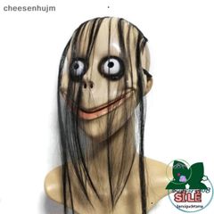 Mặt Nạ Halloween Dễ Thương Hình Chữ V Momo Tóc Dài - Trang Trí Tiệc Hóa Trang Độc Đáo Cho Dịp Halloween