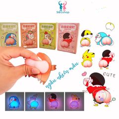 Bộ 3 Miếng Dán Silicon Dạ Quang Hình Quả Đào - Sticker Bảo Vệ Mông Chống Va Đập Giải Stress Dễ Thương
