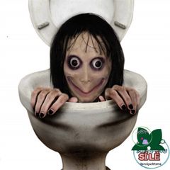 Mặt Nạ Halloween Momo Tóc Dài - Phụ Kiện Hóa Trang Độc Đáo Cho Bữa Tiệc, Giáng Sinh, và Lễ Hội Thú Vị
