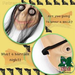 Mặt Nạ Halloween Momo Tóc Dài - Phụ Kiện Hóa Trang Độc Đáo Cho Bữa Tiệc, Giáng Sinh, và Lễ Hội Thú Vị