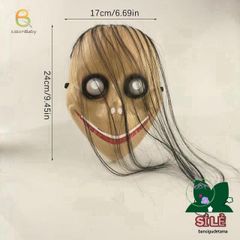 Mặt Nạ Halloween Kỳ Quái Tóc Dài Hình Chữ V - Phụ Kiện Cosplay Trang Trí Tiệc Halloween Độc Đáo cho Người Lớn