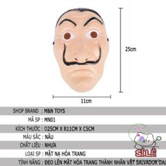 Mặt Nạ Hóa Trang Salvador Dali - La Casa De Papel - Phụ Kiện Halloween Độc Đáo Cho Bữa Tiệc Hóa Trang