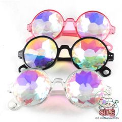 Kính Mát Thời Trang Trong Suốt Dành Cho Người Lớn - Phụ Kiện Tiệc Tùng Màu Hồng và Đen, Ánh Cầu Vồng Độc Đáo, Tạo Nên Phong Cách Nổi Bật