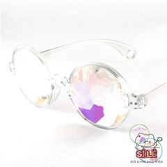 Kính Mát Thời Trang Trong Suốt Dành Cho Người Lớn - Phụ Kiện Tiệc Tùng Màu Hồng và Đen, Ánh Cầu Vồng Độc Đáo, Tạo Nên Phong Cách Nổi Bật
