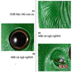 Mặt Nạ Đầu Cá Xanh Dễ Thương - Phụ Kiện Cosplay Kinh Dị Hài Hước Cho Halloween và Tiệc Tùng
