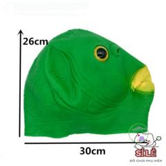 Mặt Nạ Đầu Cá Xanh Dễ Thương - Phụ Kiện Cosplay Kinh Dị Hài Hước Cho Halloween và Tiệc Tùng