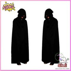 Bộ Trang Phục Halloween Thần Chết 3 Món - Áo Choàng và Găng Tay Hình Xương, Phong Cách Kinh Dị Hấp Dẫn cho Tiệc Hóa Trang