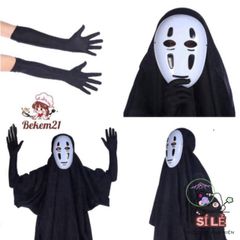 Bộ Vô Diện Cosplay - Áo Choàng Đen và Mặt Nạ Huyền Bí Cho Fan Anime, Phong Cách Thời Trang Unisex, Độc Đáo và Thoải Mái