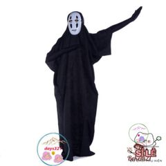 Bộ Vô Diện Cosplay - Áo Choàng Đen và Mặt Nạ Huyền Bí Cho Fan Anime, Phong Cách Thời Trang Unisex, Độc Đáo và Thoải Mái