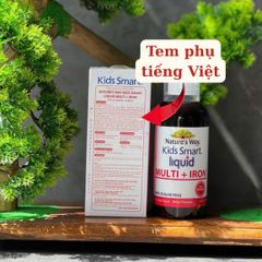 Bổ sung sắt dạng nước Nature's Way Kids Smart Multi + Iron 200ml - Vitamin thiết yếu cho trẻ em, hàng nhập khẩu chính hãng