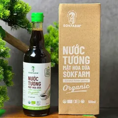 Nước Tương Mật Hoa Dừa Sokfarm 500ml - Nước Tương Hữu Cơ Không Đậu Nành, Sản Xuất Tại Việt Nam