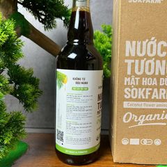 Nước Tương Mật Hoa Dừa Sokfarm 500ml - Nước Tương Hữu Cơ Không Đậu Nành, Sản Xuất Tại Việt Nam