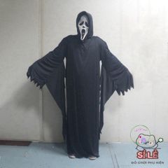 Mặt Nạ Hét Ma Đen Scream Hood Halloween – Phụ Kiện Cosplay Độc Đáo Cho Bữa Tiệc Hóa Trang Kinh Dị