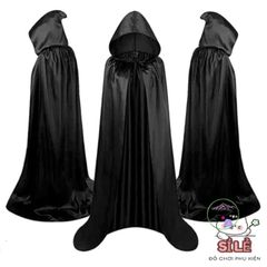 Áo Choàng Hóa Trang Phù Thủy Harry Potter Đen - Halloween Thần Bí Kiểu Dáng Độc Đáo Cho Mọi Lứa Tuổi