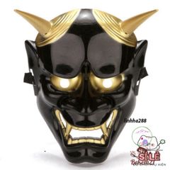 Mặt Nạ Hóa Trang Quỷ Oni Hannya Halloween - Độc Đáo 2 Sừng, Nhiều Màu Sắc Đỏ, Trắng, Đen Cho Bữa Tiệc Hóa Trang Ma Quái