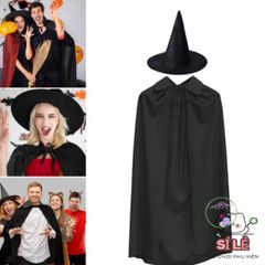 Bộ Áo Choàng và Mũ Phù Thủy Royal Witch - Trang Phục Halloween Độc Đáo Cho Trẻ Em và Người Lớn, Thể Hiện Tinh Thần Kỳ Diệu