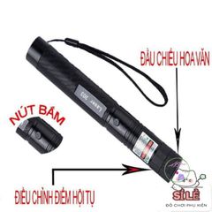Đèn Pin Laser 303 Cao Cấp Xanh Lá - Chống Nước, Chiếu Sáng Tốt, Đèn Pin Sạc 18650 Thích Hợp Du Lịch, Trình Bày, Giáo Dục