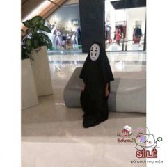 Bộ Trang Phục Cosplay Vô Diện - Áo Choàng Đen, Mặt Nạ Kaonashi, Găng Tay Huyền Bí Cho Trẻ Em và Người Lớn