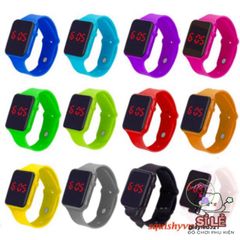 Đồng Hồ Thể Thao Kỹ Thuật Số LED Vuông 10 Màu Cao Su Thiên Nhiên, Phong Cách Năng Động Cho Nam Nữ - Quà Tặng Thời Trang 2023