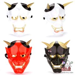 Mặt Nạ Hóa Trang Hannya Oni Noh Độc Đáo Cho Halloween - Biến Hóa Thành Quỷ Vương Hai Sừng Kỳ Bí