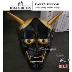 Mặt Nạ Nhật Bản Hannya Oni Hai Sừng Màu Đỏ Trắng - Nghệ Thuật Trang Trí Văn Hóa Nhật Bản, Quà Tặng Hóa Trang độc Đáo