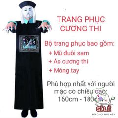 Bộ Trang Phục Hóa Trang Halloween Cương Thi & Pháp Sư - Độc Đáo, Chất Lượng Cao Cho Trẻ Em, Thao Tác Dễ Dàng