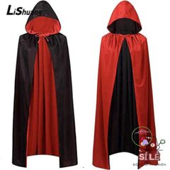 Áo Choàng Halloween Đen Đỏ 59inch - Áo Choàng Quỷ Rùng Rợn Có Nón Hoody, Trang Phục Hóa Trang Thú Vị Cho Mùa Lễ Hội 2023