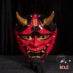 Mặt Nạ Quỷ Hanya Nhật Bản 2 Sừng - Phụ Kiện Halloween Cosplay Độc Đáo Cho Tiệc Hóa Trang và Sự Kiện Anime