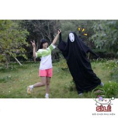 Bộ Hóa Trang Vô Diện - Set Cosplay Độc Đáo Bao Gồm Áo Choàng, Mặt Nạ và Găng Tay Đen Cho Halloween và Sự Kiện Hoá Trang