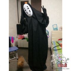 Bộ Hóa Trang Vô Diện - Set Cosplay Độc Đáo Bao Gồm Áo Choàng, Mặt Nạ và Găng Tay Đen Cho Halloween và Sự Kiện Hoá Trang