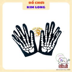 Bộ Đồ Hóa Trang Halloween 3 Món - Áo Choàng Nón, Găng Tay, Mặt Nạ Bộ Xương Cho Trẻ Em và Người Lớn - Thời Trang Ma Mị Chất Lượng Cao