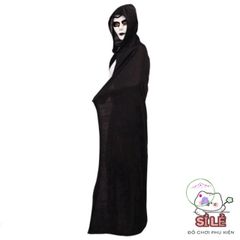 Áo Choàng Cosplay Halloween Tử Thần & Ma Cà Rồng - Thời Trang Đen Sang Trọng Dành Cho Người Lớn & Trẻ Em Với Mũ Độc Đáo