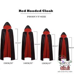 Áo Choàng Halloween RYEIGHTON 59 inch - Áo Hóa Trang Dracula Đỏ Đen Đẹp Mắt Cho Cosplay Và Các Bữa Tiệc Tem Mới Lạ