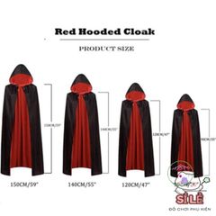 Áo Choàng Halloween Quái Vật Đỏ Đen 150cm - Trang Phục Cosplay Ma Quái cho Trẻ Em và Người Lớn, Đồ Hóa Trang Hội Nghẹt Tết