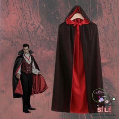 Áo Choàng Phù Thủy Halloween Đảo Ngược ZONGGJZ - Costume Cosplay Độc Đáo Cho Người Lớn và Trẻ Em, Đen Đỏ Huyền Bí