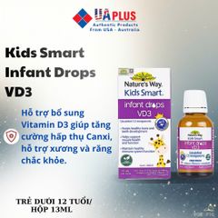 Nature's Way Kids Smart Vitamin D3 Drops 13ml - Tăng cường Canxi hỗ trợ xương và răng chắc khỏe cho trẻ em