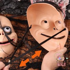 Mặt Nạ Hề Ma Quái Halloween - Phụ Kiện Đáng Sợ Cho Tiệc Tùng, Kích Thước Unisex, Chất Liệu Bền Bỉ, Thiết Kế Sáng Tạo, Gợi Cảm Hứng Rùng Rợn