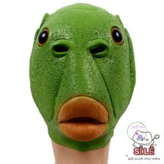Mũ Hóa Trang Silicon Hình Cá Xanh Tươi Vui Dành Cho Người Lớn - Phụ Kiện Độc Đáo Cho Tiệc Hóa Trang, Halloween, Giáng Sinh