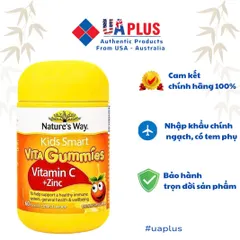 Viên nhai Nature's Way Kids Smart Vita Gummies Vitamin C + Kẽm - Bổ sung Sức Đề Kháng cho Trẻ Em (60 viên)