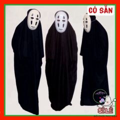 Bộ đồ hóa trang Halloween Vô Diện cho trẻ em và người lớn - Áo choàng, mặt nạ và găng tay đa kích cỡ - Trang phục lễ hội ma vui nhộn