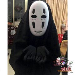 Bộ Trang Phục Vô Diện Đen Huyền Bí - Áo Choàng, Mặt Nạ và Găng Tay, Phù Hợp Cho Halloween và Cosplay Tất Cả Đối Tượng