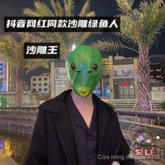 Mũ Mặt Nạ Quái Vật Xanh Vui Nhộn - Phụ Kiện Tiệc Trickster An Toàn Cho Người Lớn Và Thanh Thiếu Niên