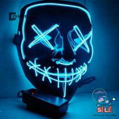 Mặt Nạ LED Neon Cyberpunk cho Người Lớn - Phát Sáng Ấn Tượng cho Halloween và Cosplay, Phụ Kiện Thời Trang Punk độc đáo