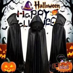 Áo Choàng Halloween Cosplay Đen - Polyester Bền Chắc, 4 Kích Thước M-XXL, Phụ Kiện Lý Tưởng Cho Phù Thủy Và Ma Quái